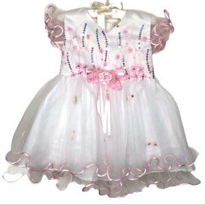 Jia Rong Princess pink & white dress 18 months